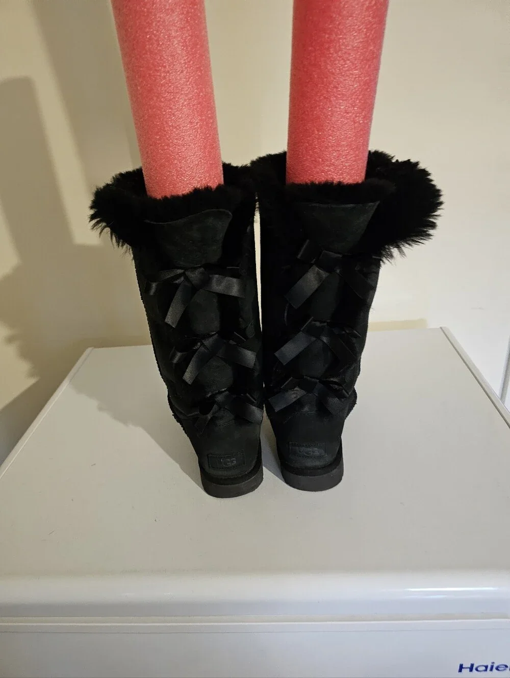 Ugg Black Tall Bailey Bows Boots - Women